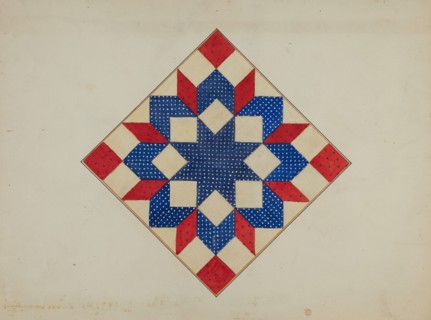 Quilt - "Double Star", c. 1940. Creator: Edith Towner.