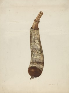 Powder Horn, c. 1940. Creator: Edith Towner.