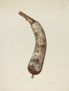 Powder Horn, c. 1940. Creator: Edith Towner.