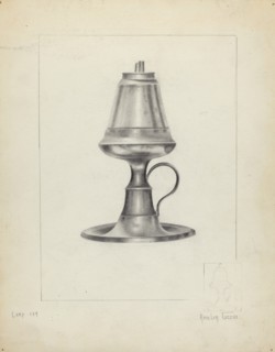 Camphene Lamp, 1935/1942. Creator: Amelia Tuccio.