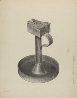 Betty Lamp and Stand, c. 1940. Creator: Amelia Tuccio.