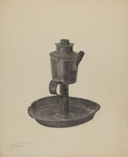 Whale Oil Lamp, c. 1939. Creator: Amelia Tuccio.