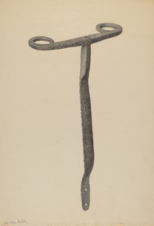 Latch for Double Swing Gate, c. 1939. Creator: Maurice Van Felix.