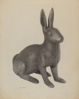 Garden Figure (Rabbit), c. 1939. Creator: Maurice Van Felix.