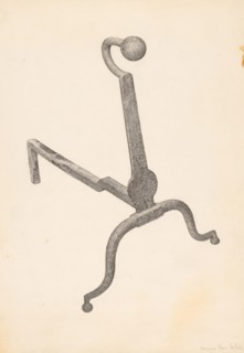 Andiron (one of pair), c. 1938. Creator: Maurice Van Felix.