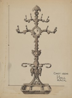Cast Iron Hat Rack, c. 1936. Creator: Lucien Verbeke.