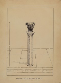 Cast Iron Hitching Post, 1935/1942. Creator: Lucien Verbeke.