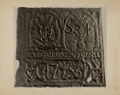 Pa. German Stove Plate, c. 1936. Creator: Charles Von Urban.