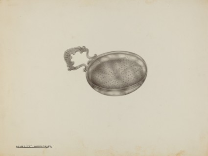 Silver Lemon Strainer, c. 1939. Creator: Kalamian Walton.