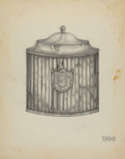 Silver Tea Caddy, c. 1936. Creator: Kalamian Walton.
