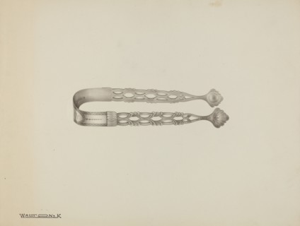 Silver Sugar Tongs, c. 1939. Creator: Kalamian Walton.