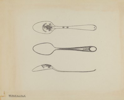 Silver Teaspoon, c. 1938. Creator: Kalamian Walton.