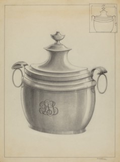 Silver Sugar Bowl, c. 1936. Creator: Simon Weiss.