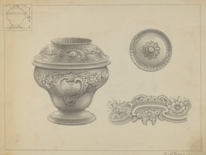 Silver Sugar Bowl, c. 1937. Creator: Simon Weiss.