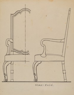 Walnut Armchair, c. 1936. Creator: Simon Weiss.