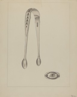 Silver Sugar Tongs, c. 1936. Creator: Anthony Zuccarello.