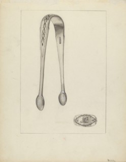 Silver Sugar Tongs, 1935/1942. Creator: Anthony Zuccarello.