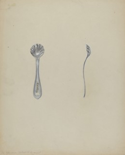 Silver Salt Spoon, 1935/1942. Creator: Anthony Zuccarello.