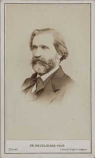 Portrait of the Composer Giuseppe Verdi (1813-1901). Creator: Photo studio Reutlinger, Paris  .