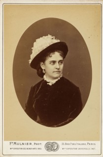 Portrait of the opera singer Anna de Belocca, née de Bellokh, 1863. Creator: Mulnier, Ferdinand (1817-1891).