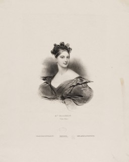 Portrait of the opera singer Maria Malibran (1808-1836), c. 1830. Creator: Devéria, Achille (1800-1857).