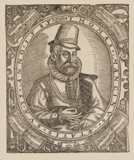 Portrait of the composer Thomas Mancinus (1550-1612), 1585. Creator: Scharffenberg, Georg (1530-1607).