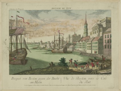 View of Boston Harbor, 1770s. Creator: Habermann, Franz Xaver (1721-1796).