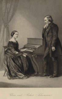 Clara and Robert Schumann, 1850. Creator: Anonymous.