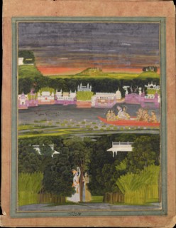 Radha and Krishna in the boat of love, 1755. Creator: Anonymous.