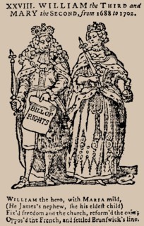King William III of England, holding the Bill of Rights in his hand, and Queen Mary II, Mid 18th cen Creator: Anonymous.