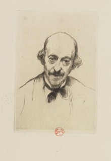 Portrait of the composer and numismatist Henry Cohen (1806-1880), 1878. Creator: Desboutin, Marcellin Gilbert (1823-1902).