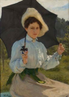 In the Sun (Portrait of Nadezhda Repina, the Artist's Daughter), 1900. Creator: Repin, Ilya Yefimovich (1844-1930).