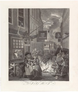 Night, From the Series "The Four Times of the Day", 1738. Creator: Hogarth, William (1697-1764).