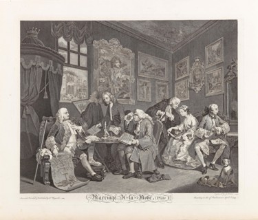 Marriage a la Mode. Plate I: The Marriage Settlement, 1745. Creator: Hogarth, William (1697-1764).
