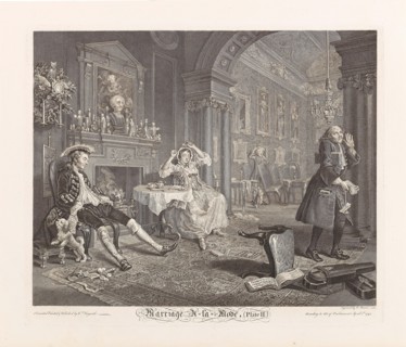 Marriage a la Mode. Plate II: The Tête à Tête, 1745. Creator: Hogarth, William (1697-1764).