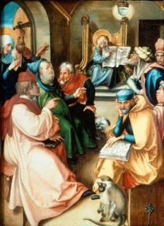 Seven Sorrows Polyptych: Christ among the Doctors, 1495-1496. Creator: Dürer, Albrecht (1471-1528).
