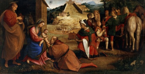 The Adoration of the Magi (Altar of the San Bernardino in Verona), 1527. Creator: Caroto, Giovan Francesco (c. 1480-1555).