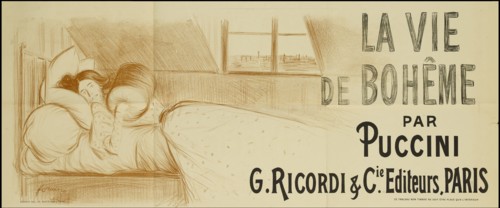 Poster for the opera La Bohème by Giacomo Puccini, 1895. Creator: Forain, Jean-Louis (1852-1931).