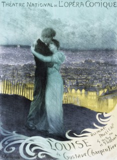 Poster for the Oper Louise by Gustave Charpentier, 1900. Creator: Rochegrosse, Georges Antoine (1859-1938).