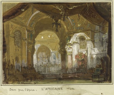 Stage design for the Opera "L'Africaine" by G. Meyerbeer, 1865. Creator: Chaperon, Philippe (1823-1906).