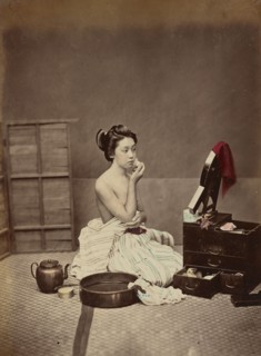 Japanese Toilet, c. 1890. Creator: Kimbei, Kusakabe (1841-1932).
