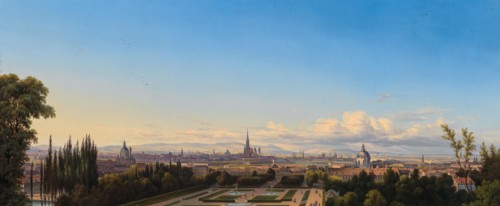 Vienna seen from the Belvedere Gardens, Mid of the 19th cen. Creator: Hintze, Johann Heinrich (1800-1861).