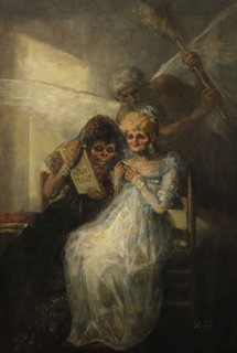 El Tiempo (Time and the old woman), c. 1810. Creator: Goya, Francisco, de (1746-1828).