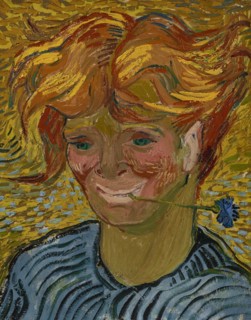 Young Man With Cornflower, 1890. Creator: Gogh, Vincent, van (1853-1890).