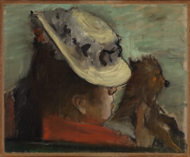 Lady with a Dog, ca 1877-1880. Creator: Degas, Edgar (1834-1917).