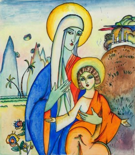 Madonna and Child, c. 1917. Creator: Kandinsky, Wassily Vasilyevich (1866-1944).
