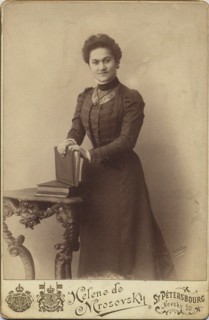 Pianist and composer Leokadiya Alexandrovna Kashperova (1872-1940), c. 1900. Creator: Photo studio Helene Mrosowski.