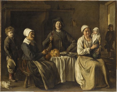 La famille heureuse, ou Le retour du baptême (The happy family, or The return from baptism), 1642. Creator: Le Nain, Louis (1593-1648).