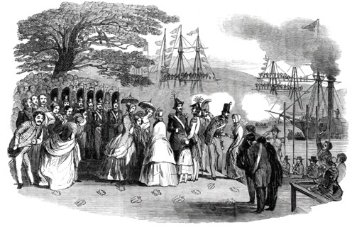 Landing, at Stockholm, of her Royal Highness the Princess Louisa..., 1850. Creator: Unknown.