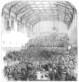 The Gorham Controversy - Great Meeting of Clergy and Laity, in St. Martin's Hall, Long-Acre, 1850. Creator: Unknown.
